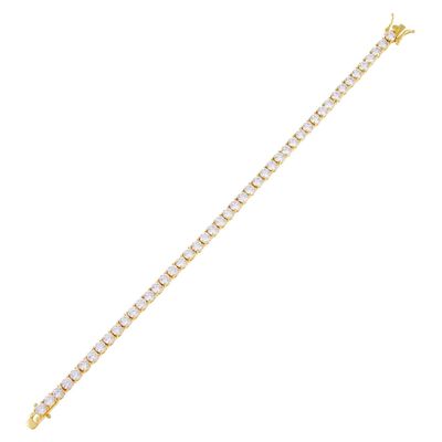 Hot Item 925 Sterling Gümüş Plating Altın 3mm Kübik Zirkonya Tenis Bileziği Kadınlar İçin