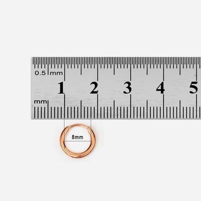 Sadece Gül Altın 8mm Çentikli Huggie Küçük Halka Paslanmaz Çelik Küpeler Mezun Olmak için