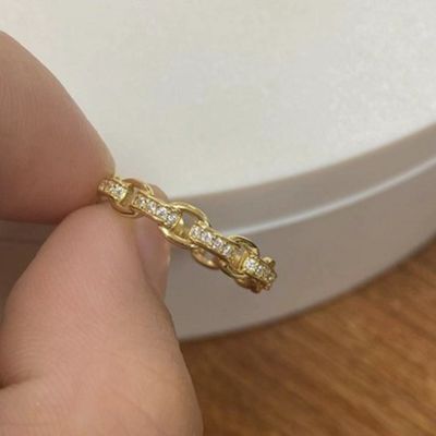 18K Altın Zayıf Bireysel Süper Peri 925 Sterling Gümüş Yüzük