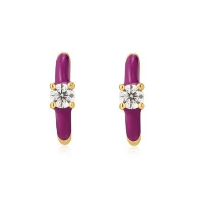 Neon Turkuaz Enamel Micro Pave CZ Şekerli Renkli Kız Kadınlar Küpeler Ekolojik Dostu Evet
