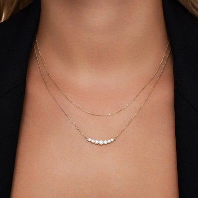 Minimalist 925 Sterling Gümüş Tenis Kolye Kadınlar için Katman Yüklenebilir Kolye