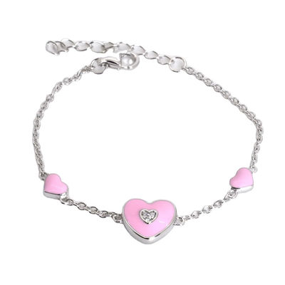 Düğün Vakfı Pembe Kalp Stud Kırmızı Kolye Mücevher Setleri