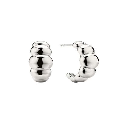 18K Gold Rhodium Plated Crescent Stud Bileklikleri ️ Elegant Dome Hoop Bileklikler Kadınlar için, Her Gün ve Parti için Mükemmel