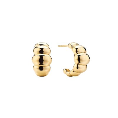 18K Gold Rhodium Plated Crescent Stud Bileklikleri ️ Elegant Dome Hoop Bileklikler Kadınlar için, Her Gün ve Parti için Mükemmel