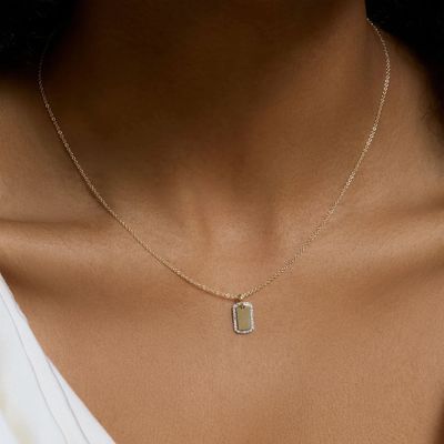 925 Ayar Gümüş Altın Rodyum Kaplama Zirkon Kazımalı Kolye