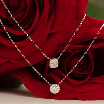 18K altın kaplama 925 Sterling Gümüş kare kübik zirkonya kolye