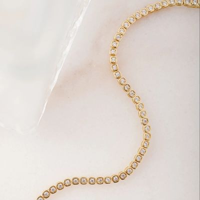 3mm Zirkonya Tenis Bileklik 925 Gümüş 14 Ayar Altın Kaplama Unisex Takı