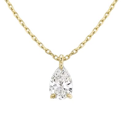 925 Sterling Silver Pear Cut Zircon Kolye Kadınlar için
