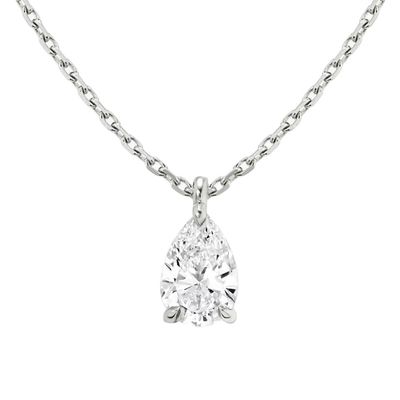 925 Sterling Silver Pear Cut Zircon Kolye Kadınlar için