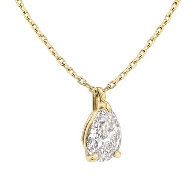 925 Sterling Silver Pear Cut Zircon Kolye Kadınlar için