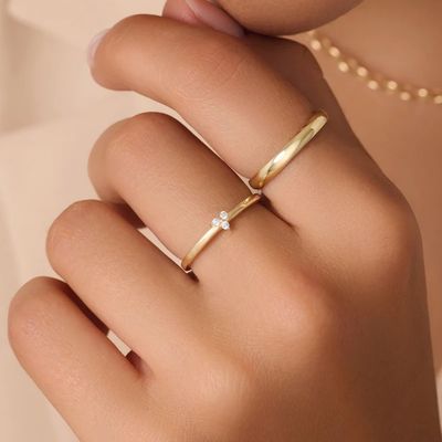 925 Sterling Gümüş Altın Kaplama CZ Kadınlar için Lotus Yüzüğü