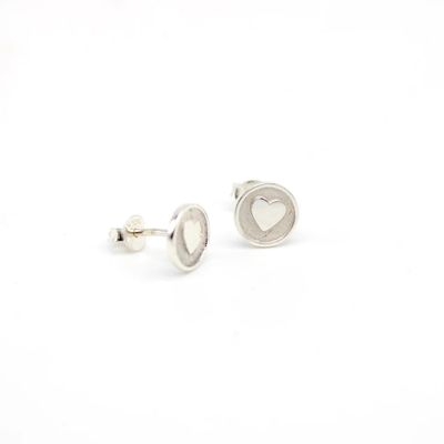 925 Sterling Gümüş 8mm Pink Enamelli Kalp Çubukları
