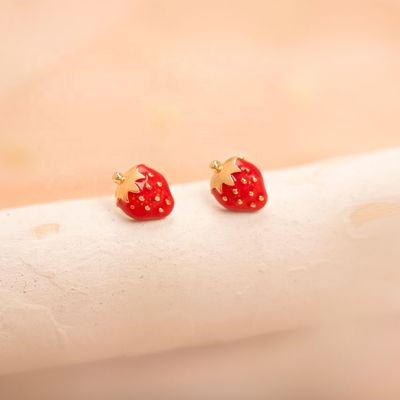 925 Sterling Gümüş Çilek Köpeği Çocuk Kulaklıkları 92.5% Saflık