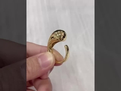 Toptan satış 18K Altın Çizgi Pembe Enamel Kubbe 925 Sterling Gümüş Kadın Yüzüğü