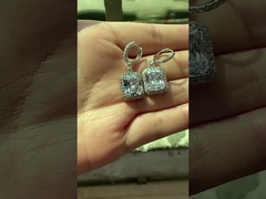 925 Sterling Gümüş Malzeme Tipi En İyi Satışlar Beyaz Altın Kaplama Dangle Gelin Küpesi