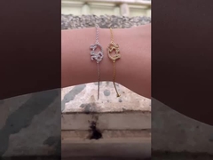 925 Sterling Gümüş Fil Bileziği Mikro Ekleme Teknolojisi ve Beyaz Elmas CZ