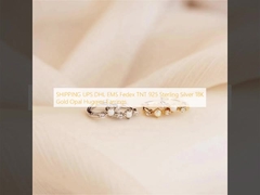 GEMİŞ UPS DHL EMS Fedex TNT 925 Sterling Gümüş 18K Altın Opal Huggies Küpeler