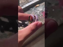 925 Sterling Gümüş Enamel Kız Yüzüğü El Yapımı 18K Altın Altın Sonsuzluk Bandı